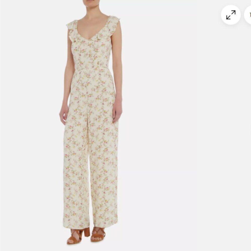 Denim Supply Ralph Lauren Romantic Baroque Floral Viscose Romper Jumpsuit Pants